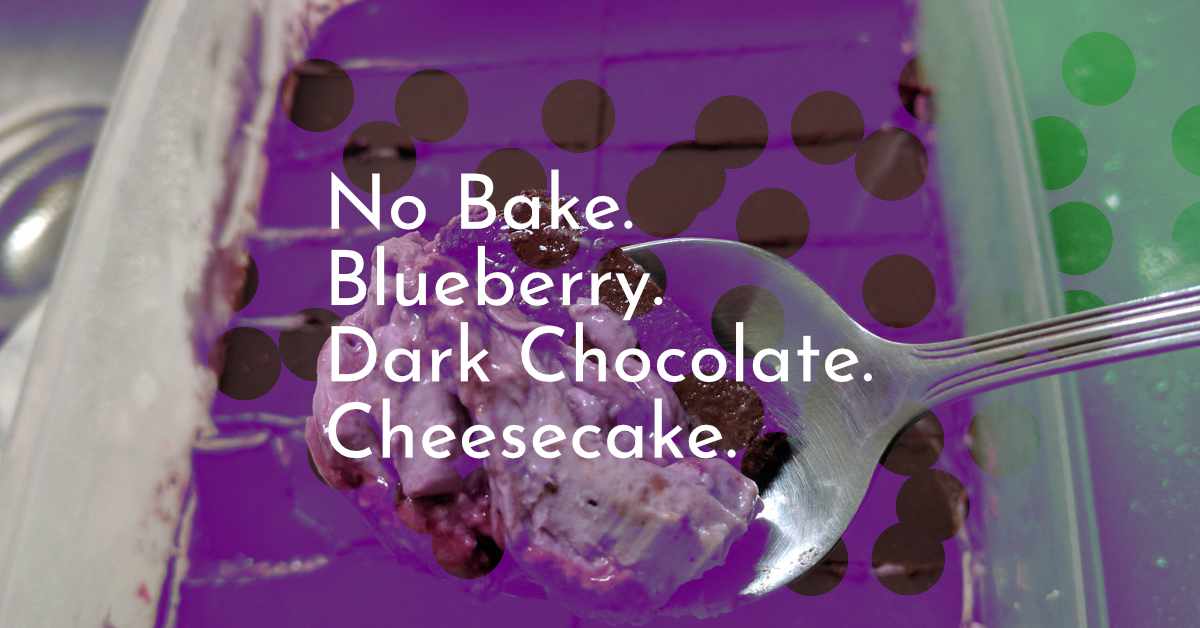 Featured Image for No Bake Dark Chocolate Blueberry Cheesecake post